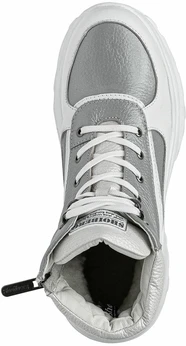 Женские серо-коричневые ботинки Shoiberg (Натуральная шерсть)