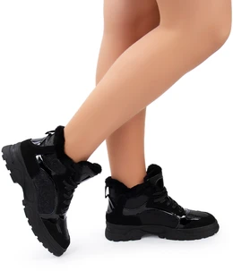 Женские черные ботинки Baden (Искусственный мех)