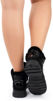 Женские черные ботинки Baden (Искусственный мех)