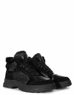 Женские черные ботинки Baden (Искусственный мех)