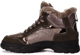 Женские коричневые ботинки Baden (Искусственный мех)