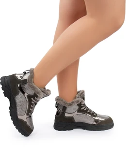 Женские коричневые ботинки Baden (Искусственный мех)