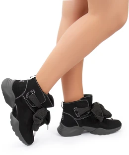 Женские черные ботинки Baden (Натуральная шерсть)