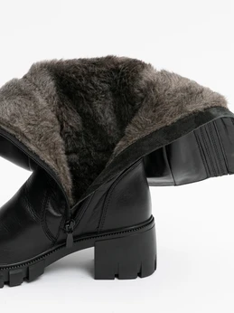Женские черные сапоги ALEXIA LEVINI (Натуральная шерсть)