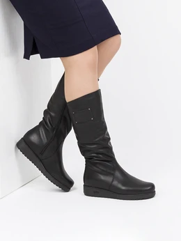 Женские черные сапоги Janita (Натуральный мех)