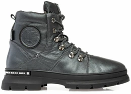 Женские серо-коричневые ботинки Shoiberg (Натуральная шерсть)