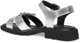 Женские серебряные босоножки Baden