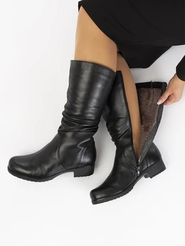 Женские черные сапоги Francesco Donni (Натуральный мех)