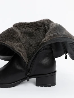 Женские черные сапоги ALEXIA LEVINI (Натуральная шерсть)