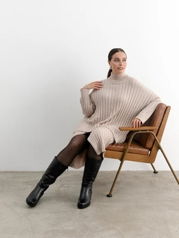 Женские черные сапоги ALEXIA LEVINI (Натуральная шерсть)