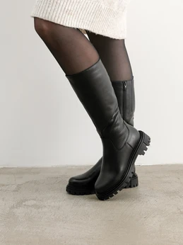 Женские черные сапоги ALEXIA LEVINI (Натуральная шерсть)