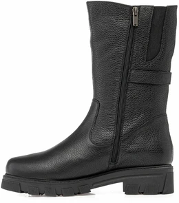 Женские черные полусапоги Janita (Натуральный мех)