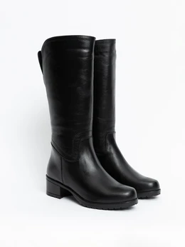 Женские черные сапоги ALEXIA LEVINI (Натуральный мех)