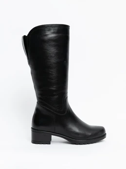 Женские черные сапоги ALEXIA LEVINI (Натуральный мех)