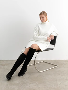 Женские черные ботфорты ALEXIA LEVINI (Еврошерсть)