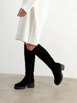 Женские черные ботфорты ALEXIA LEVINI (Еврошерсть)