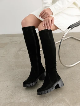 Женские черные ботфорты ALEXIA LEVINI (Еврошерсть)