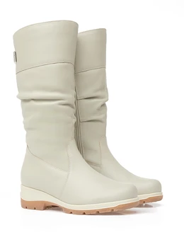 Женские бежевые сапоги Janita (Натуральный мех)