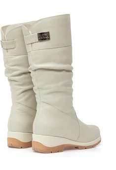 Женские бежевые сапоги Janita (Натуральный мех)