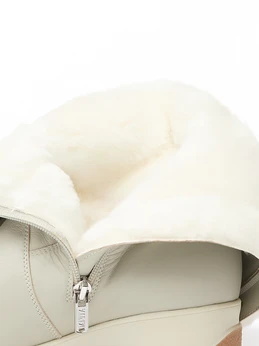 Женские бежевые сапоги Janita (Натуральный мех)