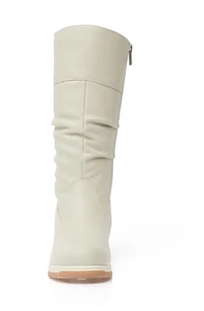 Женские бежевые сапоги Janita (Натуральный мех)