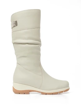 Женские бежевые сапоги Janita (Натуральный мех)