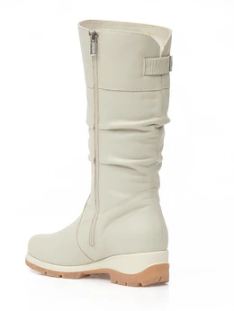 Женские бежевые сапоги Janita (Натуральный мех)