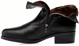 Женские черные полусапоги Janita (Натуральный мех)