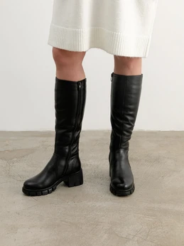 Женские черные сапоги ALEXIA LEVINI (Натуральная шерсть)