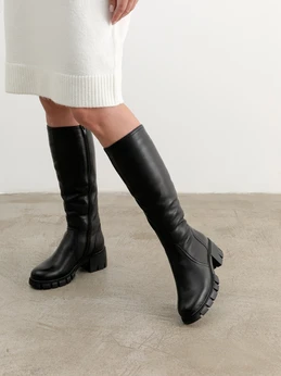 Женские черные сапоги ALEXIA LEVINI (Натуральная шерсть)