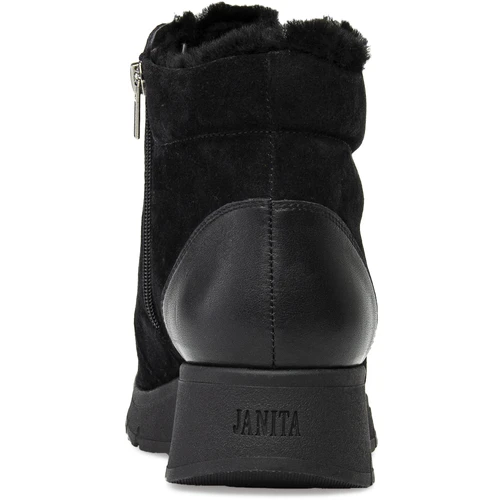 Женские черные ботинки Janita (Натуральный мех)
