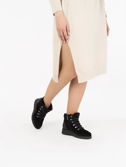 Женские черные ботинки Janita (Натуральный мех)