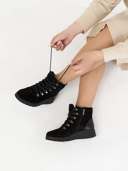 Женские черные ботинки Janita (Натуральный мех)