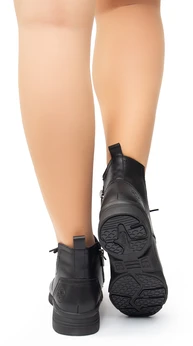 Женские черные ботинки Rieker (Искусственная шерсть)