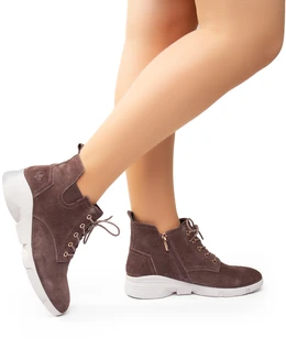 Женские сиреневые ботинки Rieker (Искусственная шерсть)