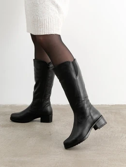 Женские черные сапоги ALEXIA LEVINI (Натуральный мех)