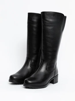 Женские черные сапоги ALEXIA LEVINI (Натуральный мех)