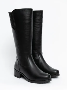 Женские черные сапоги ALEXIA LEVINI (Натуральный мех)