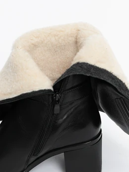 Женские черные сапоги ALEXIA LEVINI (Натуральная шерсть)