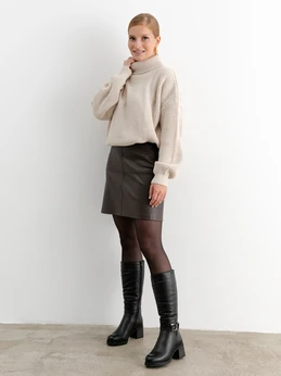 Женские черные сапоги ALEXIA LEVINI (Натуральная шерсть)