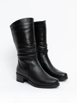 Женские черные сапоги ALEXIA LEVINI (Натуральный мех)