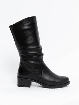 Женские черные сапоги ALEXIA LEVINI (Натуральный мех)