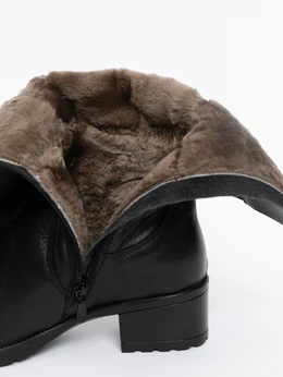 Женские черные сапоги ALEXIA LEVINI (Натуральный мех)