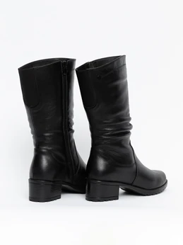 Женские черные сапоги ALEXIA LEVINI (Натуральный мех)