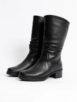 Женские черные сапоги ALEXIA LEVINI (Натуральный мех)