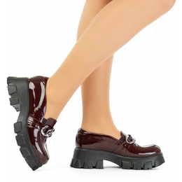 Женские бордовые полуботинки Ascalini