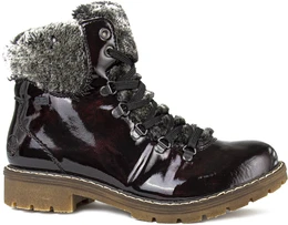 Женские бордовые ботинки Rieker (Натуральная шерсть)