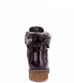 Женские бордовые ботинки Rieker (Натуральная шерсть)