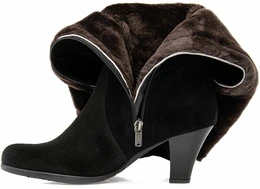 Женские черные сапоги Janita (Натуральный мех)