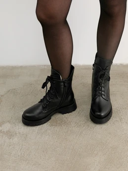 Женские черные ботинки ALEXIA LEVINI (Натуральная шерсть)